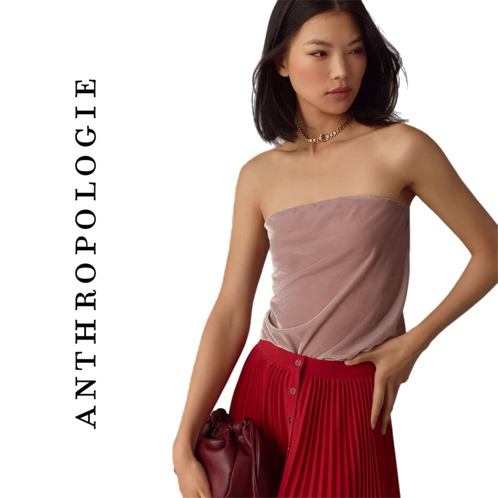 Anthropologie Tilda Velvet Strapless Top